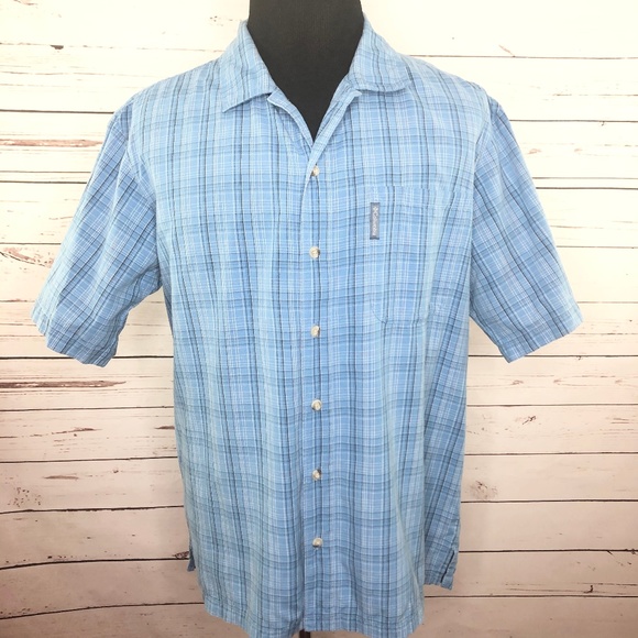Columbia Other - COLUMBIA Men's Plaid Short Sleeve Blue Shirt LG L